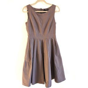 H&M Sleeveless Brown Dress pleaded Size 8, zipper on the back